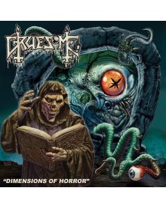 Gruesome - Dimensions Of Horror (Limited Edition) (Neon Orange with Black and White Splatter Vinyl) LP