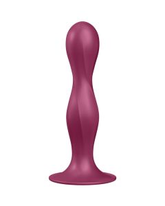 SATISFYER - DOUBLE BALL-R SILIKONDILDO GRANAT