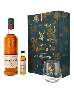 Glenfiddich 15 y.o. Solera + Glenfiddich 18 y.o. Mini und Tumbler