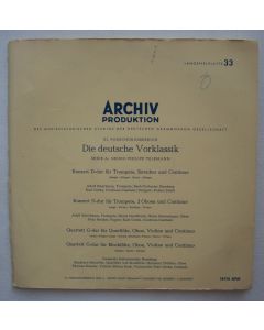 Die deutsche Vorklassik: Georg Philipp Telemann LP