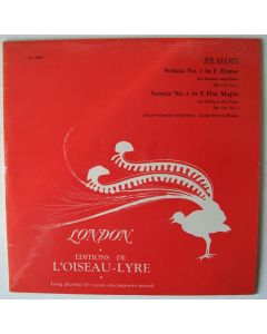 Johannes Brahms (1833-1897) • Sonatas for Clarinet LP • Jacques Lancelot