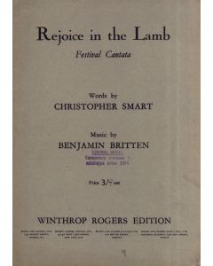 Benjamin Britten (1913-1976) • Rejoice in the Lamb