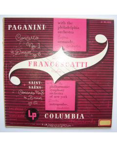 Niccolò Paganini (1782-1840) • Concerto No. 1 op. 6 LP • Zino Francescatti