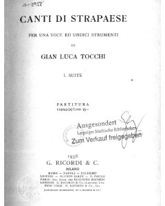 Gian Luca Tocchi (1901-1992) • Canti di Strapaese