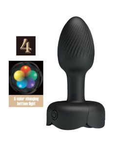 PRETTY LOVE - OLMAN ANAL PLUG MIT LED LICHT SCHWARZ 8,8 CM