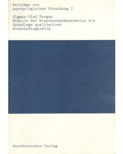 Sigmar-Olaf Tergan • Modelle der Wissensrepräsentation als Grundlage qualitativer Wissensdiagnostik