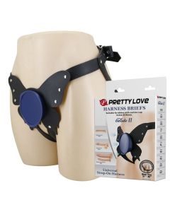 PRETTY LOVE - UNIVERSAL STRAP-ON HARNESS BRIEFS SCHWARZ UND BLAU