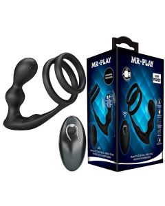 MR PLAY - VIBRIERENDER ANALPLUG MIT PENISRING UND FERNBEDIENUNG