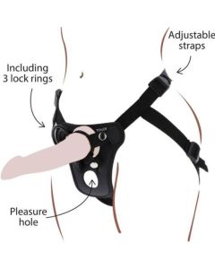 GET REAL - STRAP-ON-VERGNÜGUNGSGESCHIRR SCHWARZ