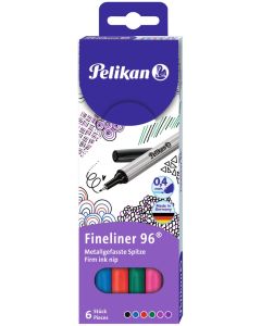 Pelikan 940650 Fineliner 96, 6 Stück, 6 Farben