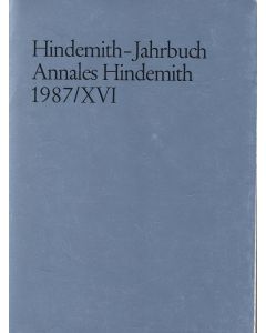 Hindemith-Jahrbuch • Annales Hindemith 1987 / XVI