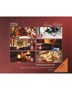 Ronny Matthes - Hintergrundmusik Vol. 1-6: Gemafreie Musik zur Beschallung von Hotels und Restaurants (inkl. Klaviermusik zum Entspannen und Träumen) CD