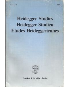 Heidegger Studies • Heidegger Studien • Etudes Heideggeriennes • Volume 10 • 1994