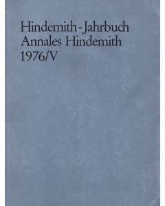 Hindemith-Jahrbuch • Annales Hindemith 1976 / V