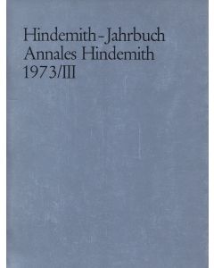 Hindemith-Jahrbuch • Annales Hindemith 1973 / III
