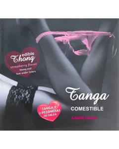 HOTFLOWERS - MÄDCHEN-Tanga aus Waffelmuster und 2 Nippelpolster mit Erdbeergeschmack /es/pt/en/fr/it/