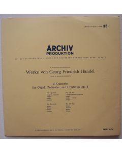 Händel (1685-1759) • 4 Konzerte für Orgel, Orchester und Continuo, op. 4 LP