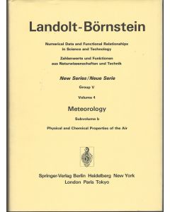 Landolt-Börnstein • Volume 4: Meteorology