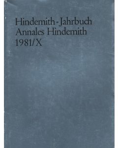 Hindemith-Jahrbuch • Annales Hindemith 1981 / X