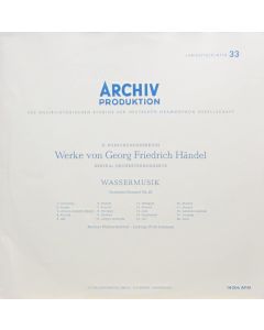 Georg Friedrich Händel (1685-1759) • Wassermusik LP • Fritz Lehmann
