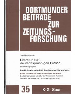Gert Hagelweide • Literatur zur deutschsprachigen Presse, Bd. 9