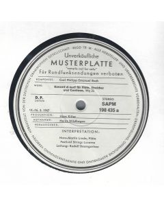 Carl Philipp Emanuel Bach (1714-1788) • Flötenkonzerte D-moll, Wq 22 / G-dur, Wq 169 LP