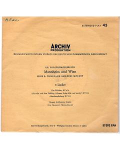 Wolfgang Amadeus Mozart (1756-1791) • 3 Lieder 7" • Margot Guilleaume