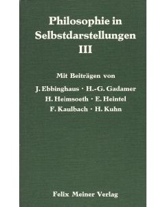 Philosophie in Selbstdarstellungen III