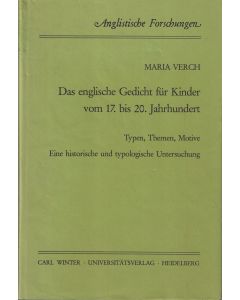 Maria Verch • Das englische Gedicht für Kinder vom 17. bis 20. Jahrhundert