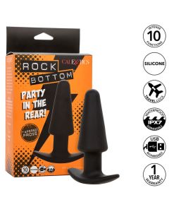 CALEXOTICS - ROCK BOTTOM TAPERED ANAL PLUG 10 VIBRACIONES SILIKON SCHWARZ