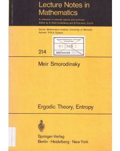 Meir Smorodinsky • Ergodic Theory, Entropy