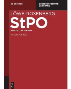 Löwe-Rosenberg • StPO Band 9/1