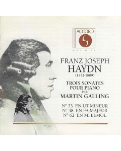 Joseph Haydn (1732-1809) • Trois sonates pour piano CD • Martin Galling