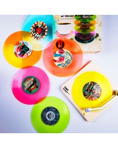 Lustige Retro-Schallplatten-Untersetzer