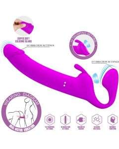 PRETTY LOVE - ZANINI STRAPLESS STRAP-ON 10 VIBRATIONEN LILA