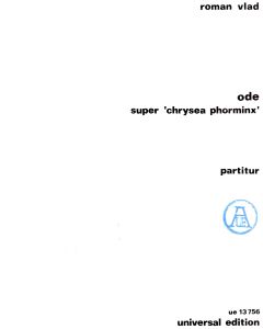 Roman Vlad (1919-2013) • Ode Super "Chrysea Phorminx"