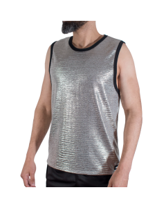 MACHO - T-SHIRT MIT FEINEM GLITZER, GRÖSSE S/M