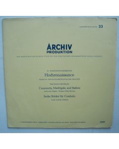 Hochrenaissance • Thomas Morley (1557-1602) LP