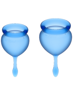 SATISFYER - FEEL GOOD MENSTRUAL CUP DUNKELBLAU 15 + 20 ML