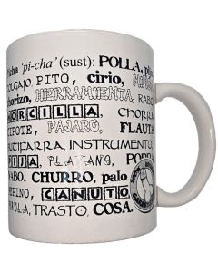 DIABLO PICANTE - WEISSER BECHER MIT PENISSYNONYMEN 370 ML