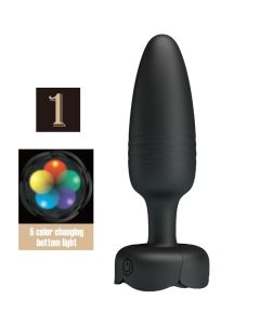 PRETTY LOVE - TARION ANAL PLUG MIT LED LICHT SCHWARZ 12,5 CM