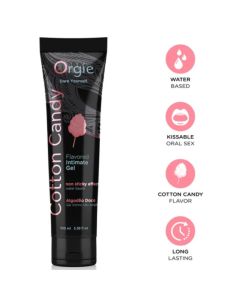 ORGIE - GLEITGEL AUF WASSERBASIS, 100 ML, MIT ZUCKERWATTE-DUFT, ZUM KÜSSEN.