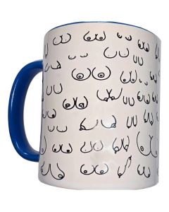 DIABLO PICANTE - WEISSE TITTEN-TASSE MIT BLAUEM HENKEL 370 ML