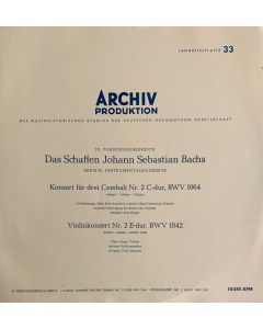 Bach (1685-1750) • Konzert für drei Cembali Nr. 2 - Violinkonzert Nr. 2 LP