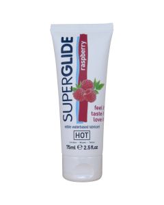 HOT - SUPERGLIDE ESSBARER GLEITMITTEL AUF WASSERBASIS, HIMBEERE, 75 ML
