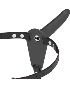 FETISH SUBMISSIVE HARNESS - SCHWARZER SILIKONVIBRATOR 15 CM