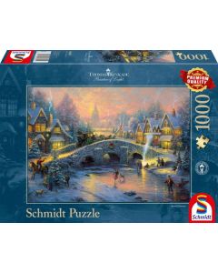 Thomas Kinkade - Winterliches Dorf - 1000 Teile Puzzle