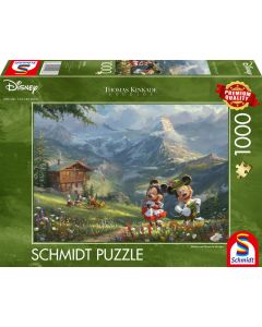 Disney, Mickey & Minnie in den Alpen - 1000 Teile Puzzle (Thomas Kinkade)