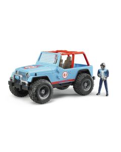 Bruder 02541 - Jeep Cross Country Racer blau mit Rennfahrer, 1:16