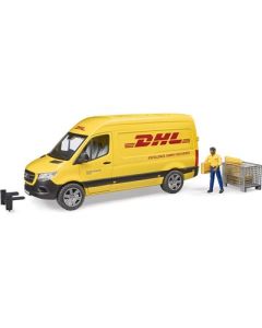 Bruder 02671 - MB Sprinter DHL mit Fahrer und Zubehör, 1:16